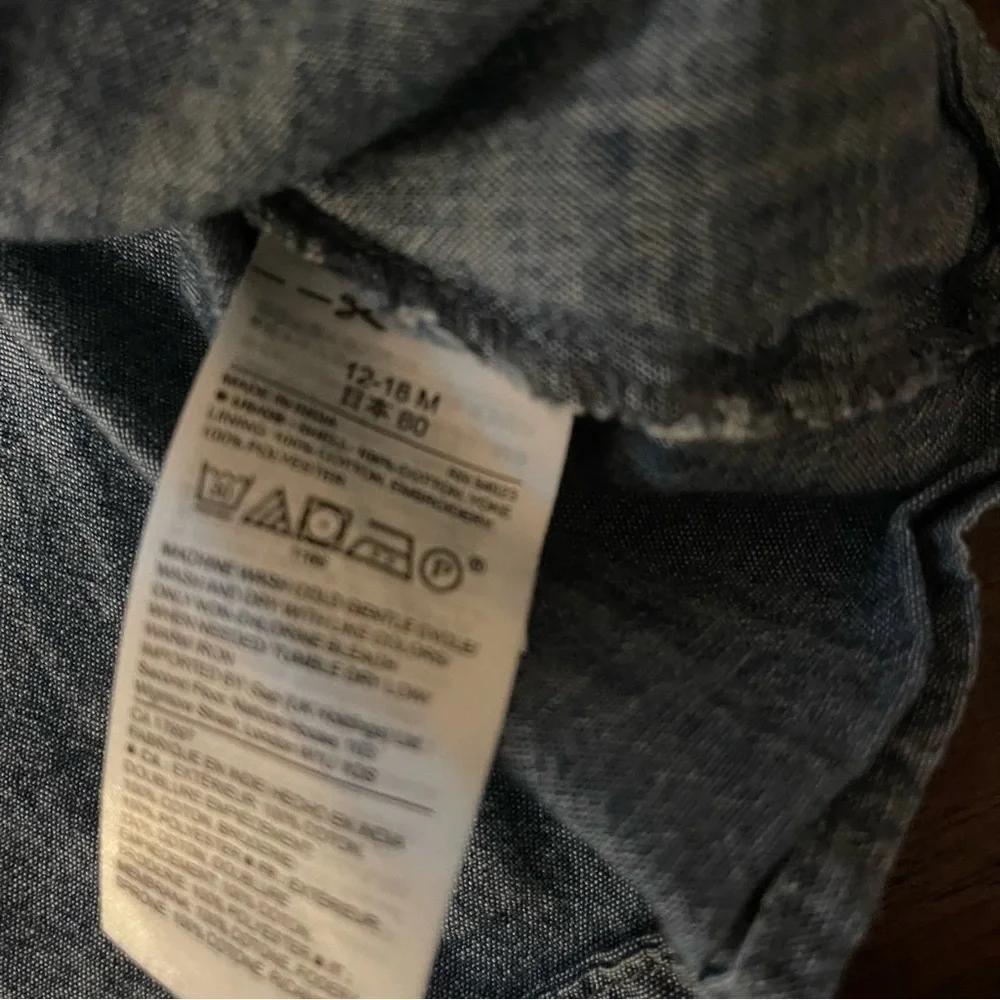 GAP | Chambray Long Sleeve Embroidered Top | 12-18 mo